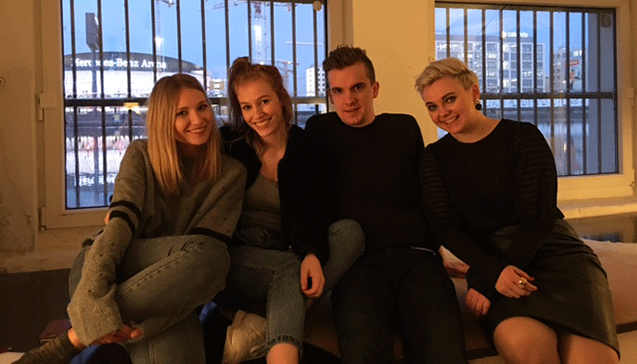 Caro Glasperlenspiel songwriters Julia Kroehnert, Sebastian Henzl and Ela Steinmetz