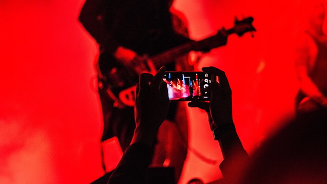 Mobile phone photography at a gig
