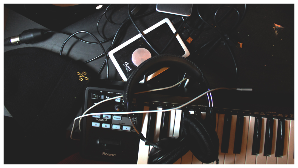 Headphones and keyboard